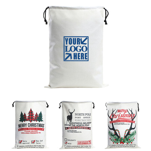 Christmas Canvas Drawstring Storage Bag