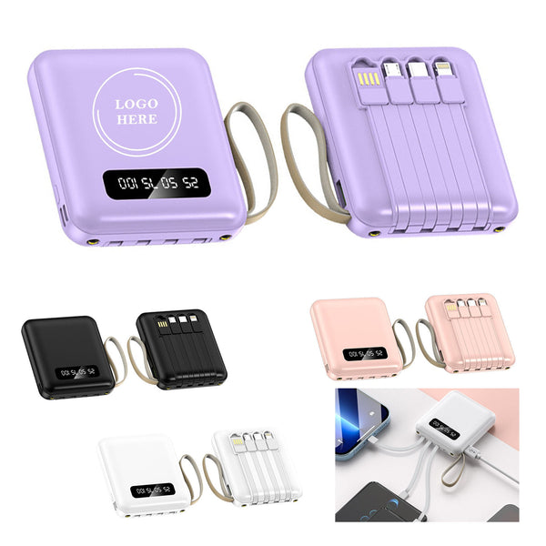 10000mhAh Portable Charger with Built-in Cable