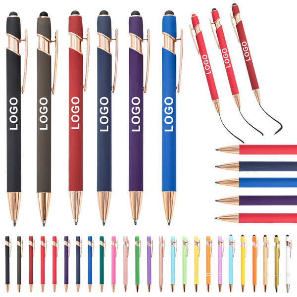 Push action ballpoint pen with metal aluminum barrel