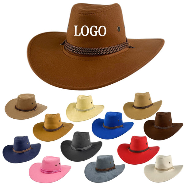 Suede Western Windproof Cowboy Rider Hat