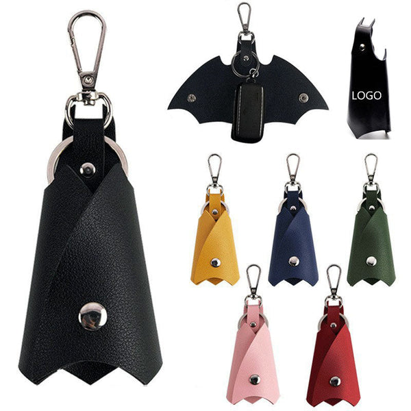 Bat Shape Leather Keychain