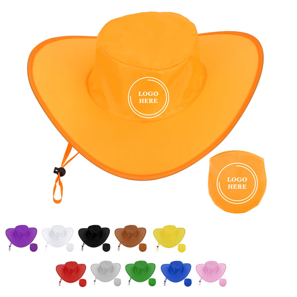 Foldable Polyester Cowboy Hat With Pouch