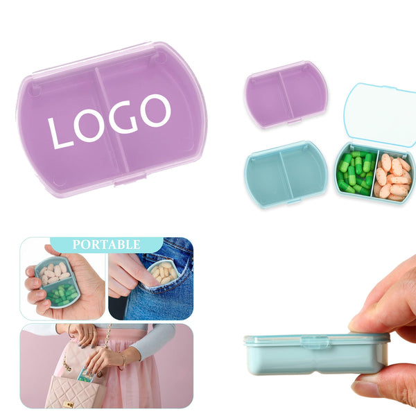 Portable 2-compartment Pill Box