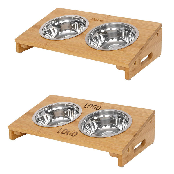 Bamboo Wooden Pet Feeder