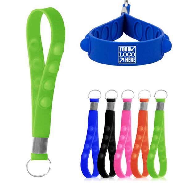 Silicone Push Pop Stress Reliever Keychain