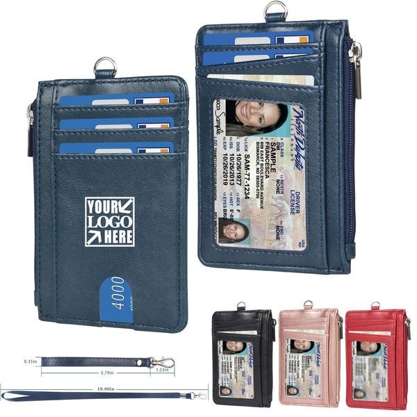 Badge Holder with Zipper Coin Pocket Purse