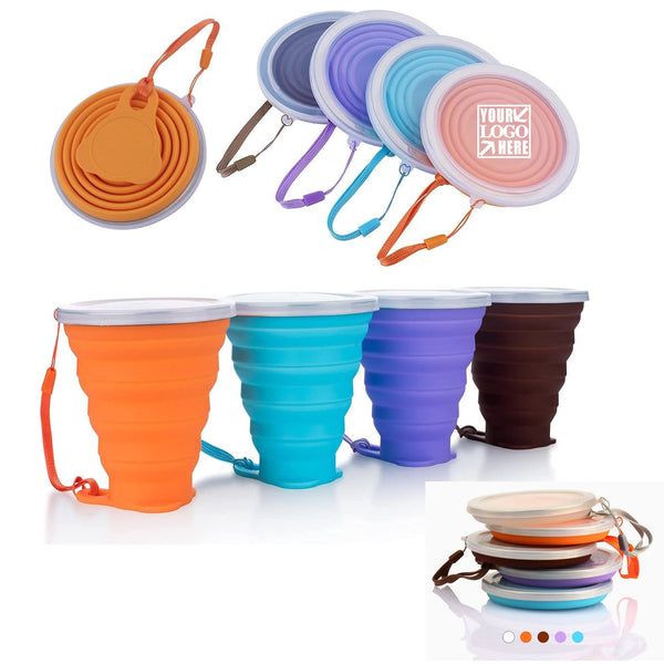 9 OZ Silicone Collapsible Travel Cup with Lids