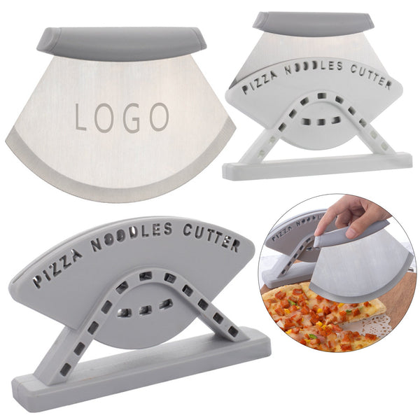 Stainless steel vertical pizza knife with base