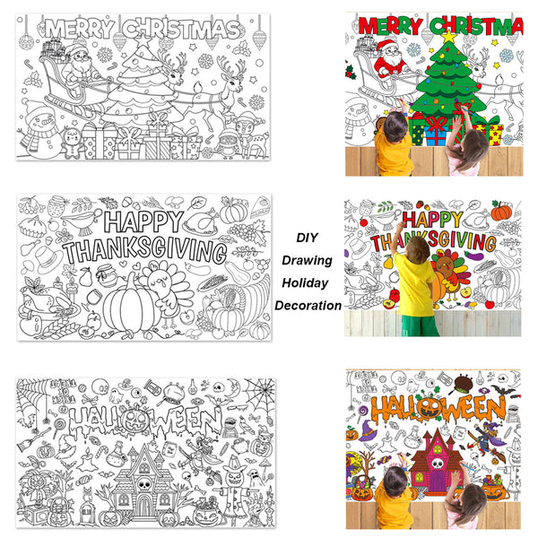 Christmas DIY  Coloring Poster Festival Decoration